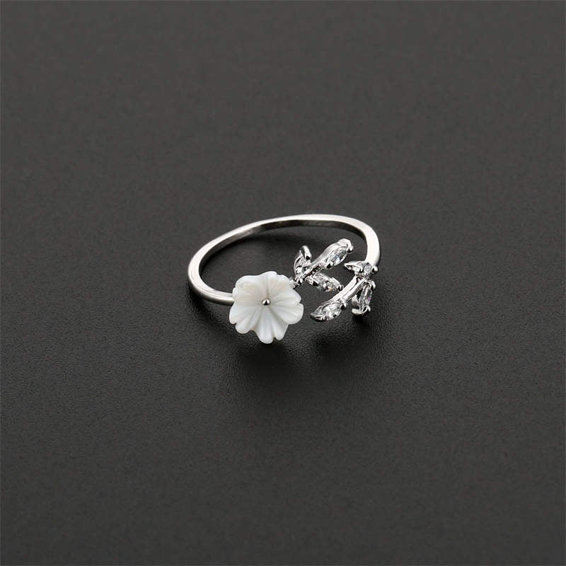 Wear FengShui Plum Blossom Leaf Pattern Copper Luck Ring