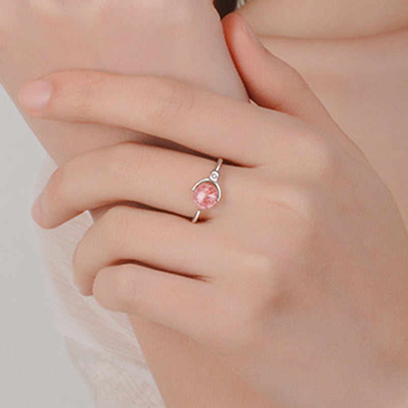 Wear FengShui Pink Crystal Soothing Rotation Ring