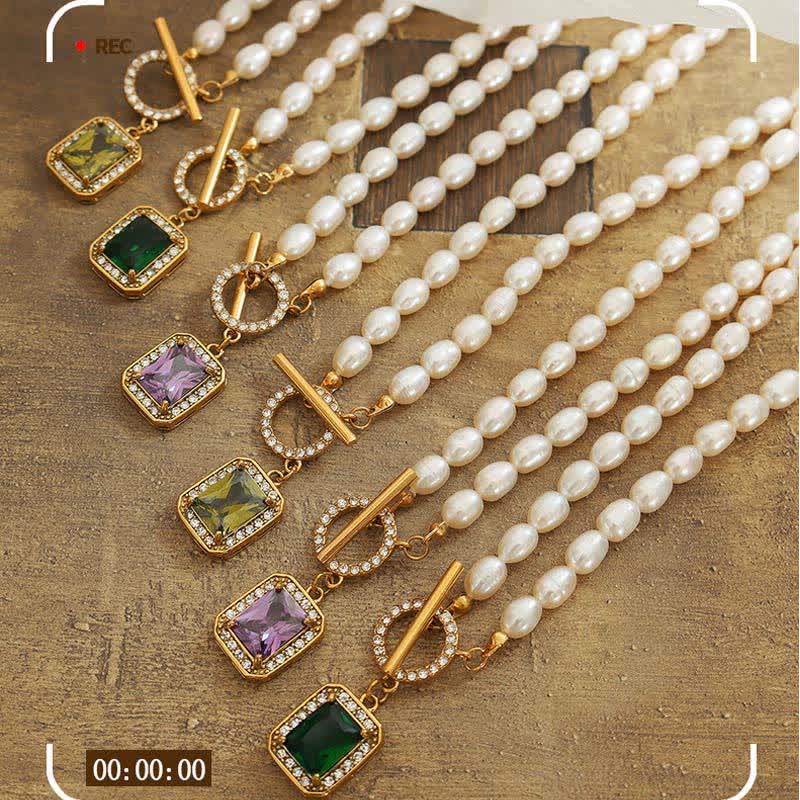 Wear FengShui Pearl Zircon Wealth Charm Necklace Pendant
