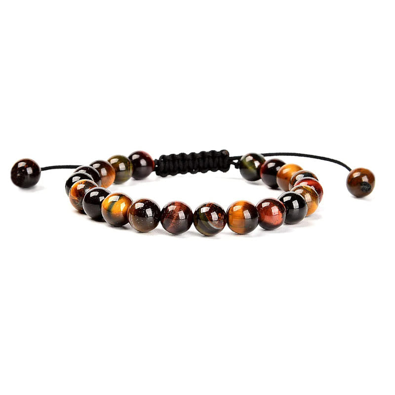 Wear FengShui Natural Healing Power Gemstone Crystal Beads Unisex Adjustable Macrame Bracelet