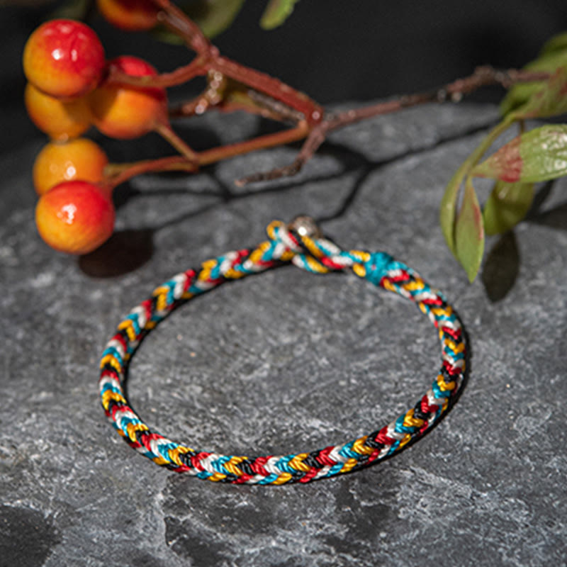 Wear FengShui Tibet Handmade Five Color Thread Protection Braid String Bracelet