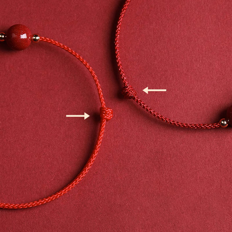 Wear FengShui Natural Lucky Cinnabar Bead Blessing String Bracelet Anklet