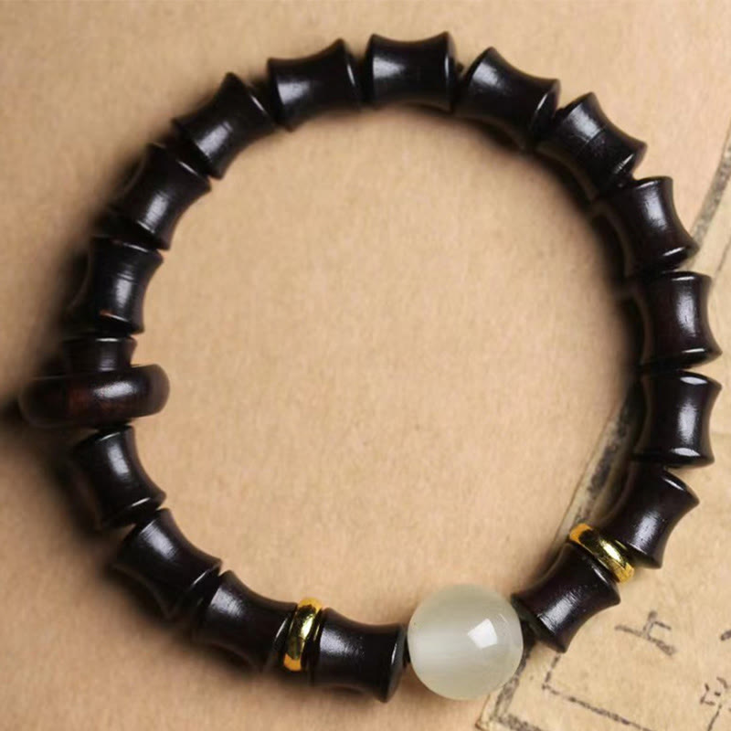 Wear FengShui Ebony Green Sandalwood Black Rosewood Bamboo Peace Bracelet