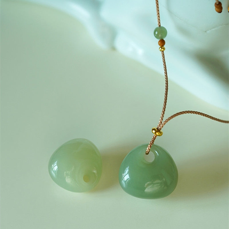 Wear FengShui Natural Jade Luck Prosperity Necklace Pendant (Random Color)
