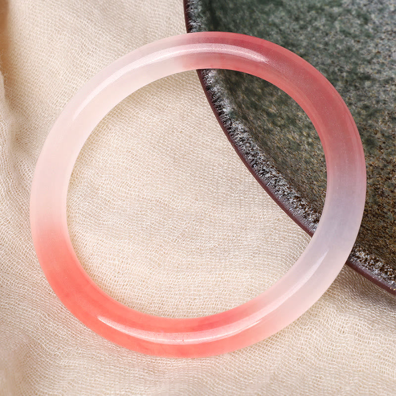 Wear FengShui Pink Golden Silk Jade Wealth Bracelet Bangle