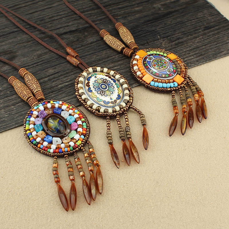 Wear FengShui Mandala Pattern Beads Creativity Necklace Pendant