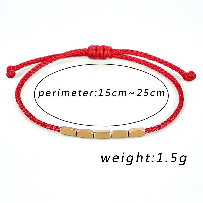 Wear FengShui Handcrafted Copper Bead Protection Braided String Bracelet