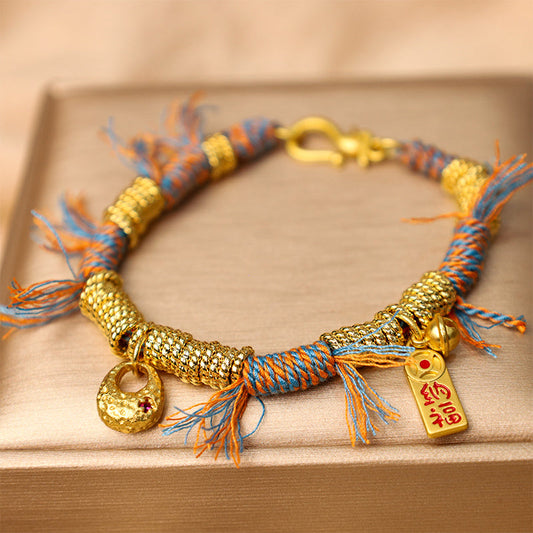 Wear FengShui Handmade Tibetan Lucky Fortune Multicolored Rope Braid Bracelet