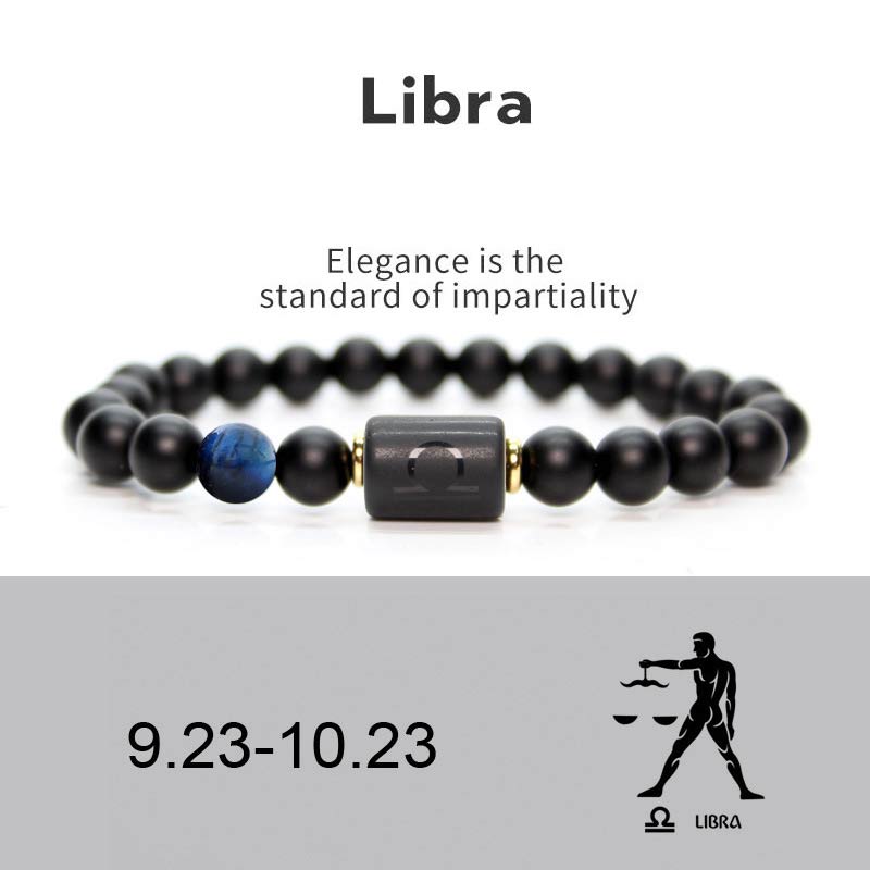 Wear FengShui 12  Constellations of the Zodiac Black Onyx Adjustable Bracelet