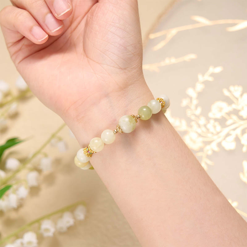 Wear FengShui Green Grape Color Jade Abundance Bracelet