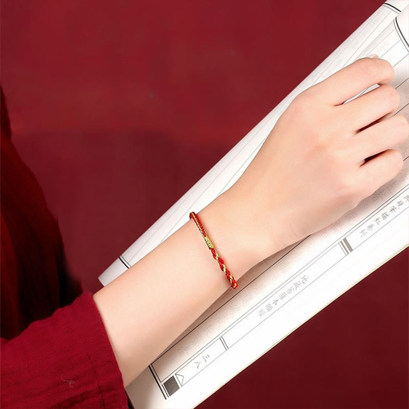 Wear FengShui Handmade Chinese Zodiac Rabbit Rooster Rat Horse Dragon Protection Braid String Bracelet