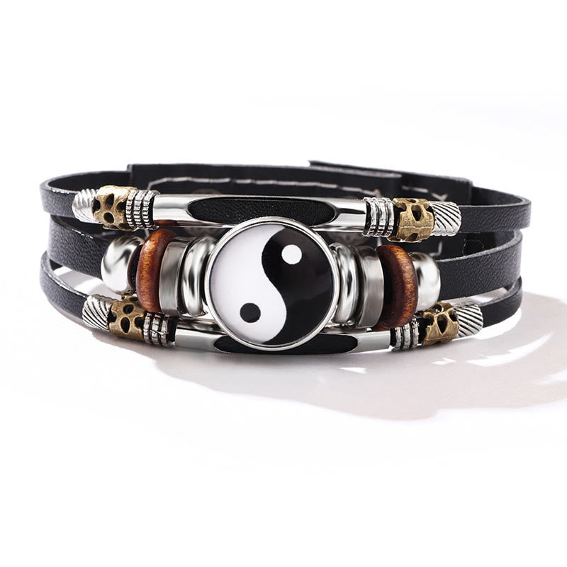 Wear FengShui Yin Yang Leather Balance Bracelet