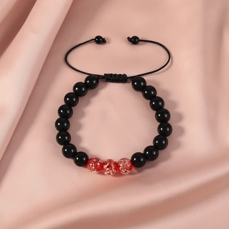 Wear FengShui Black Obsidian Luminous Glowstone Strength Bracelet