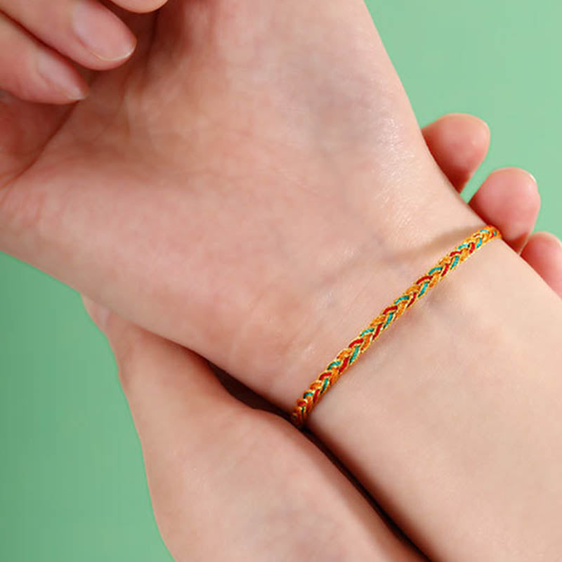 Wear FengShui Handmade Multicolored Dragon Scale Pattern Braid String Bracelet