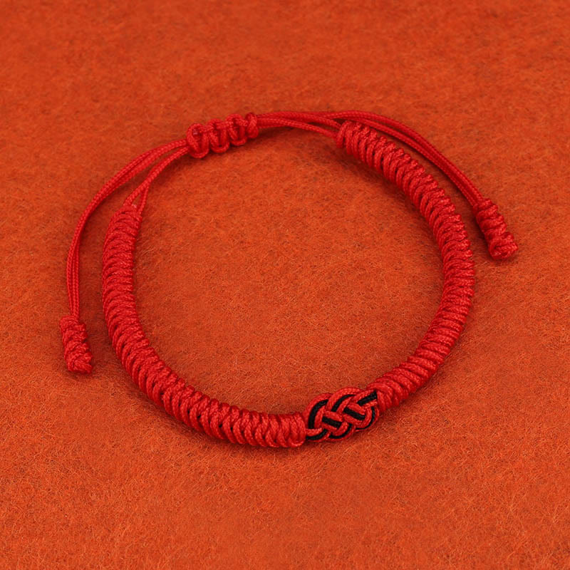 Wear FengShui 2Pcs Tibetan Luck Chinese Knot Protection String Bracelet