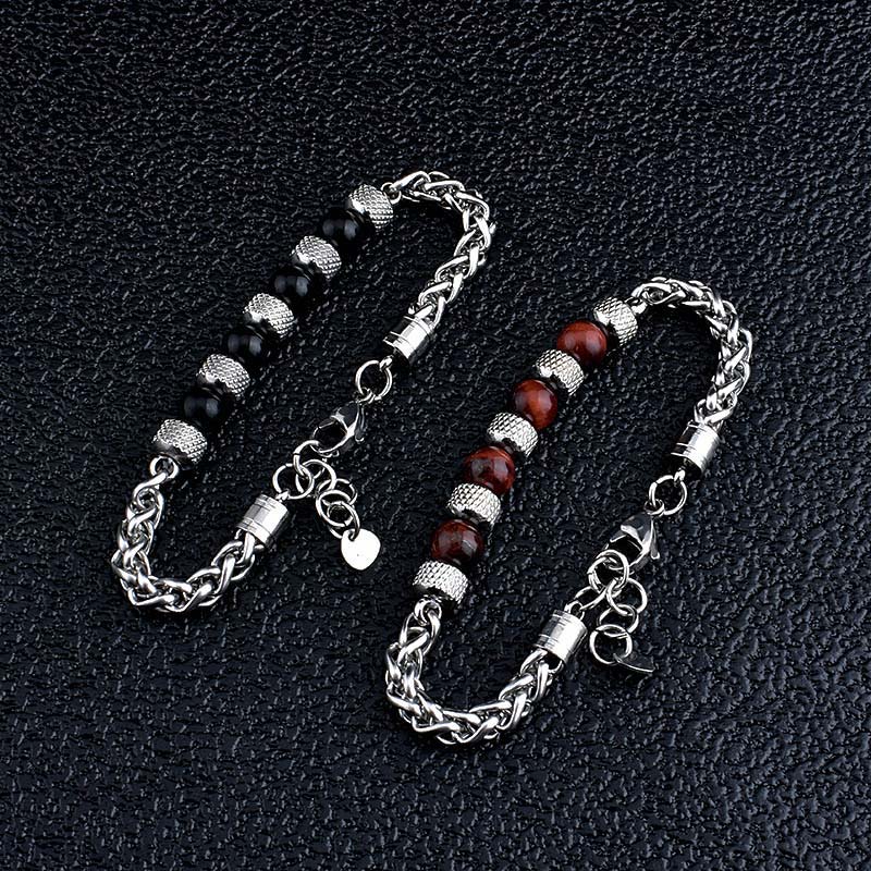 Wear FengShui Black Onyx Tiger Eye Bead Courage Bracelet