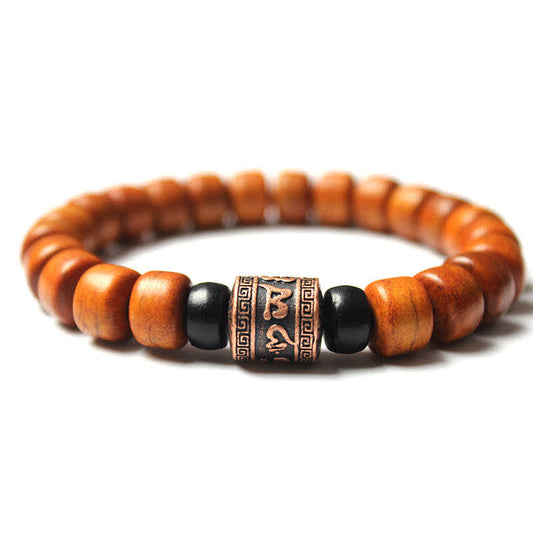 Wear FengShui Tibetan Bone Beads Om Mani Padme Hum Strength Bracelet