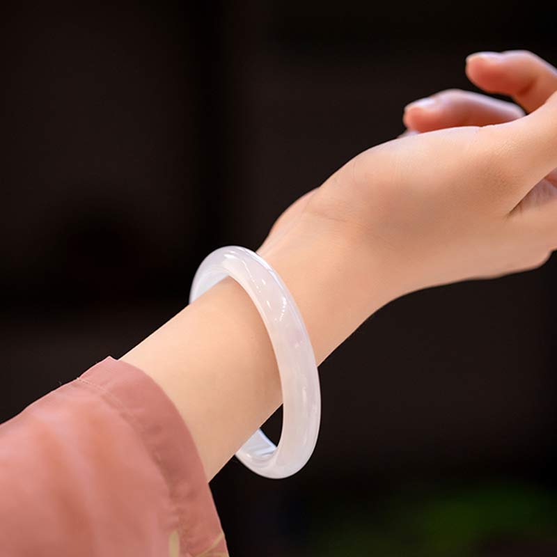 Wear FengShui Natural Chalcedony Harmony Positive Bracelet Bangle