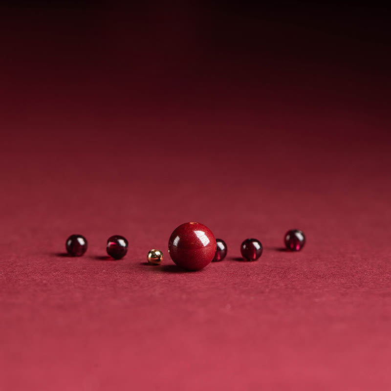 Wear FengShui Garnet Cinnabar Lucky Bead PiXiu Om Mani Padme Hum Rose Protection Ring