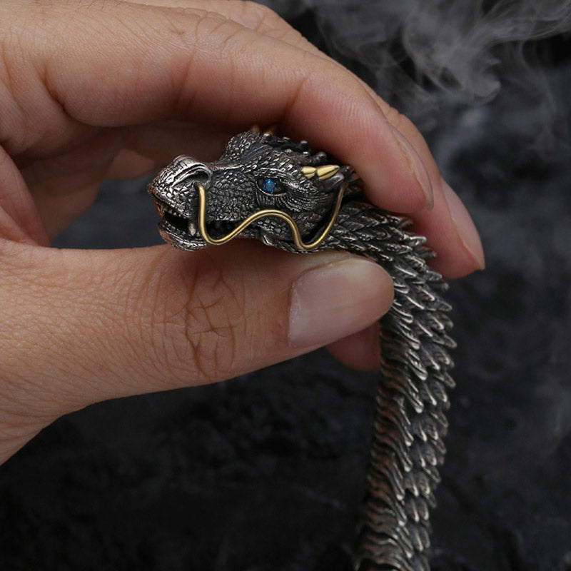 Wear FengShui Nordic Dragon Handmade Amulet Luck Protection Chain Bracelet
