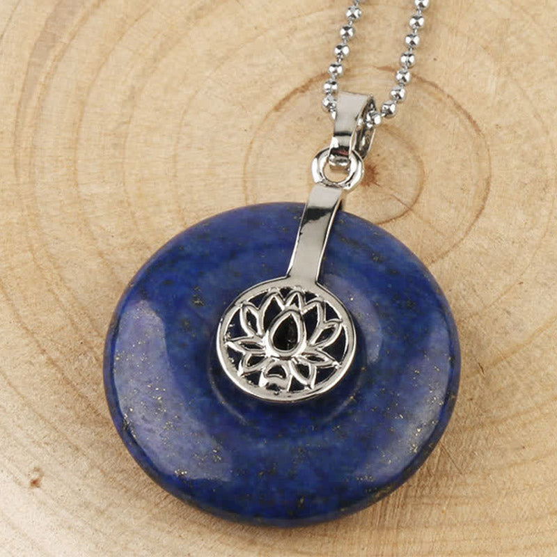 Wear FengShui Various Crystal Amethyst Pink Crystal Lotus Healing Necklace Pendant