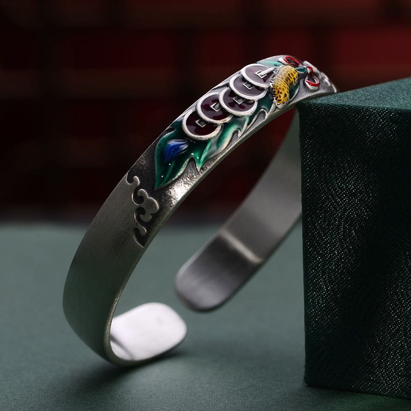Wear FengShui Feng Shui Five Emperor Coins Peanut Wealth Bracelet Bangle