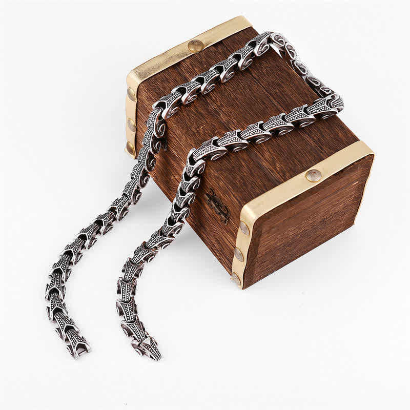 Wear FengShui Dragon Pattern Titanium Steel Protection Necklace Pendant Bracelet