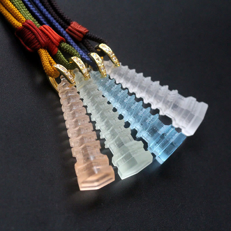 Wear FengShui Liuli Ancient Pagoda Wisdom Necklace