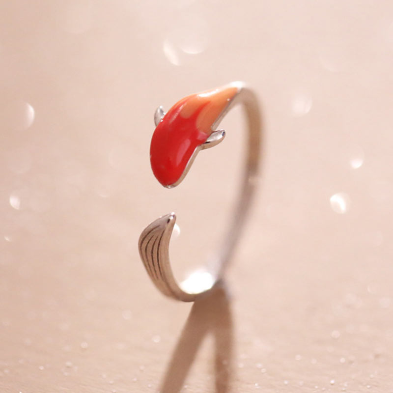 Wear FengShui Koi Fish Copper Balance Luck Adjustable Ring