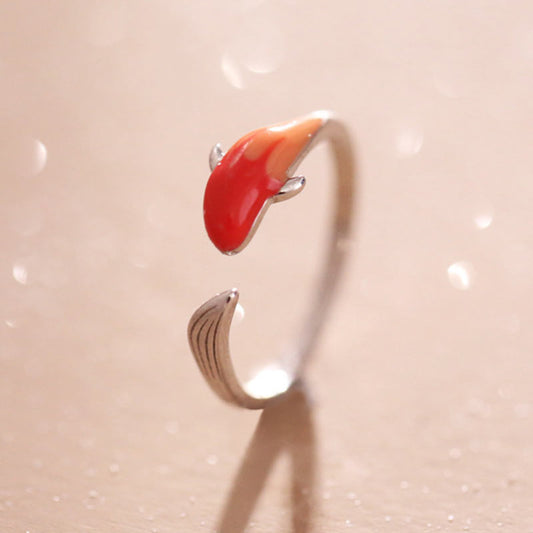Wear FengShui Koi Fish Copper Balance Luck Adjustable Ring