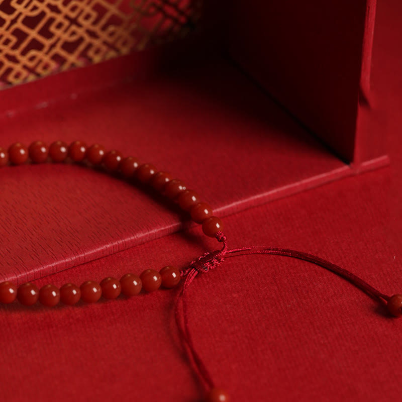 Wear FengShui Natural Red Agate Hetian Jade Double Peace Buckle Confidence Bracelet