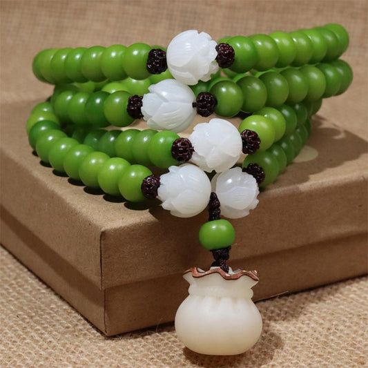 Wear FengShui Natural Bodhi Seed 108 Beads Mala Wisdom Bracelet