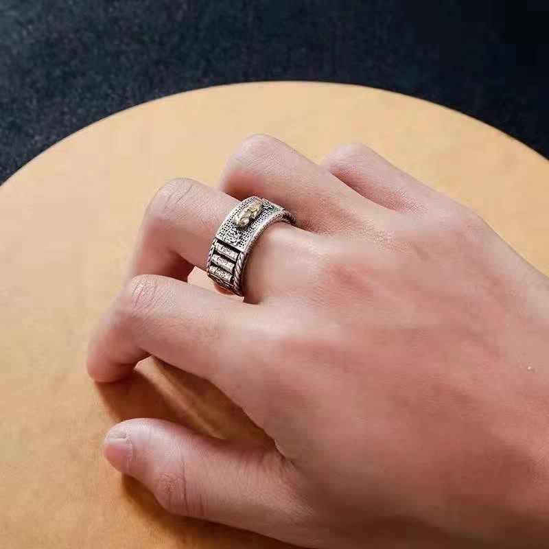 Wear FengShui Lucky FengShui PiXiu Wealth Prayer Wheels Couple Ring