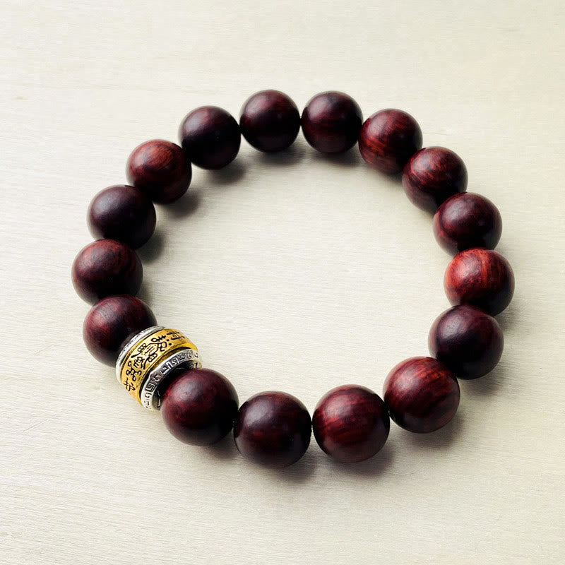 Wear FengShui Small Leaf Red Sandalwood Amulet Protection Bracelet