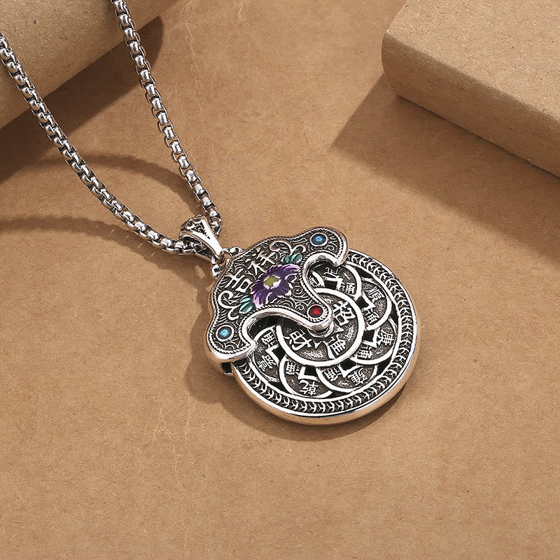 Wear FengShui Peony Flower Copper Coins Wealth Necklace Pendant