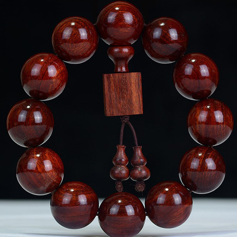 Wear FengShui Tibetan Small Leaf Red Sandalwood Relaxation Bracelet