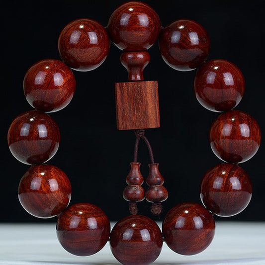 Wear FengShui Tibetan Small Leaf Red Sandalwood Relaxation Bracelet