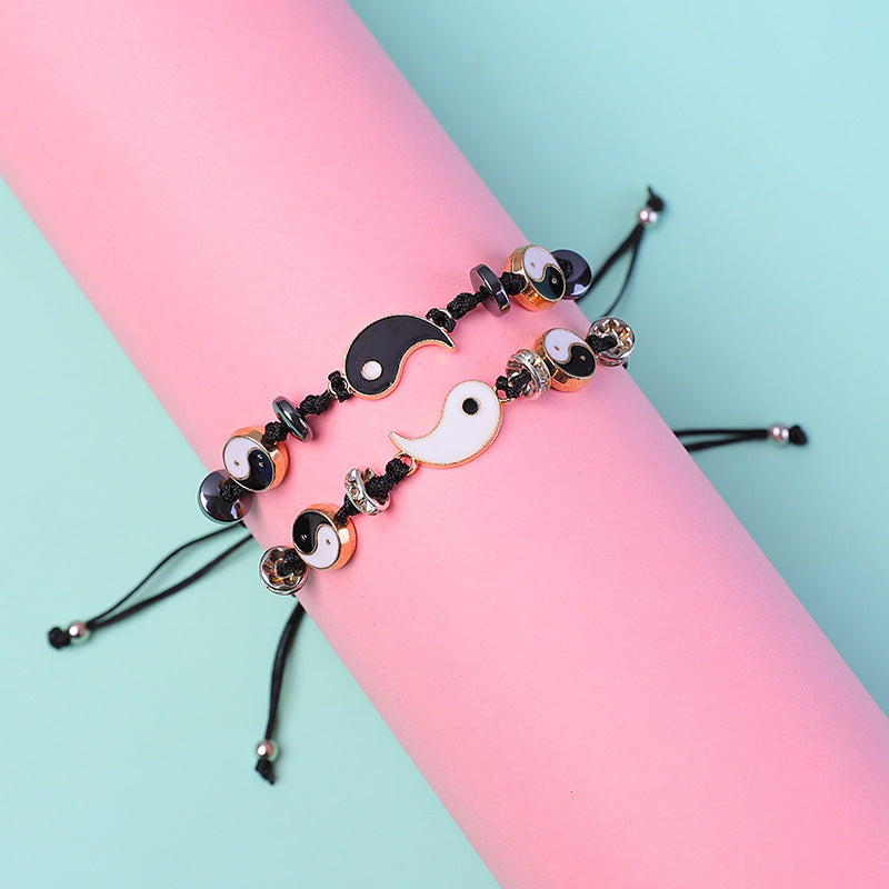 Wear FengShui 2pcs Yin Yang Hematite Couple Bracelet