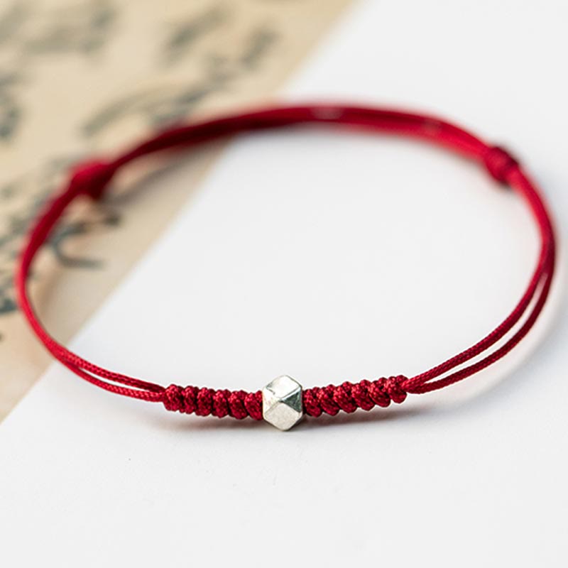 Wear FengShui 925 Sterling Silver Luck Bead Protection Red String Braided Bracelet