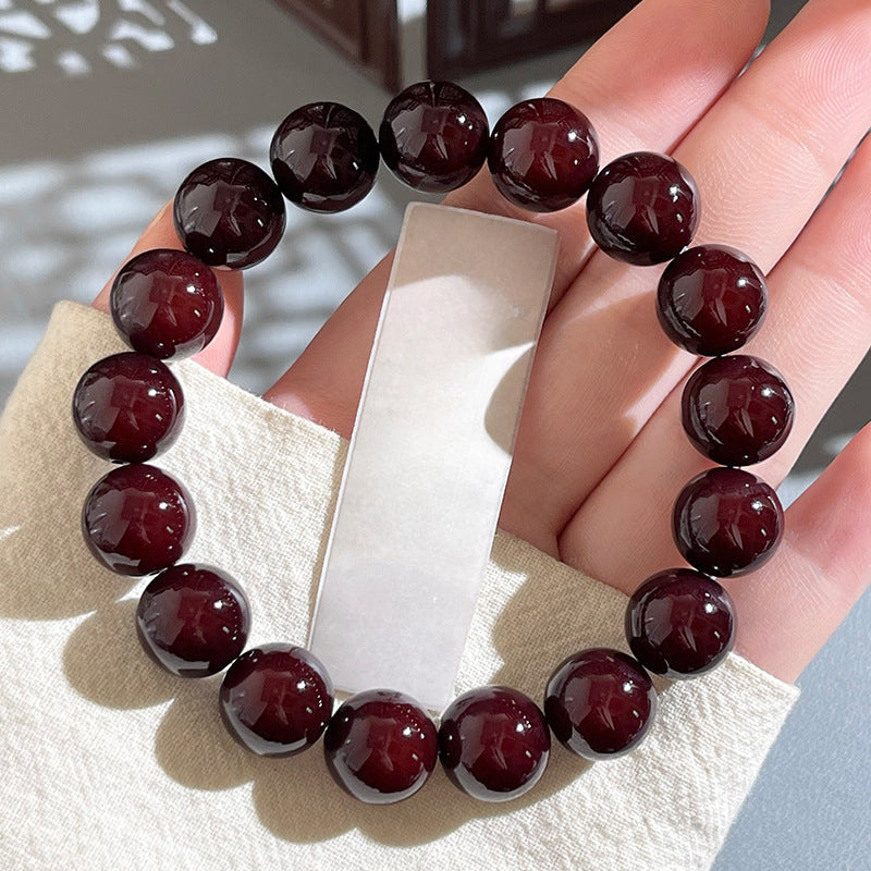 Natural Floral-Skin Jade-Like Bodhi Bead Bracelet – 12-13mm Round Beads