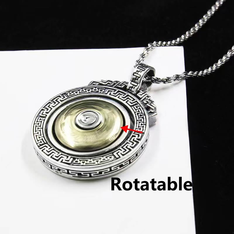 Wear FengShui Tibetan Om Mani Padme Hum Double Dorje Vajra Rotatable Purity Peace Necklace Pendant