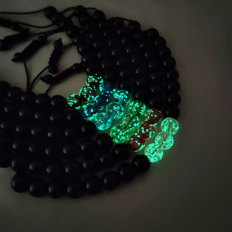 Wear FengShui Black Obsidian Luminous Glowstone Strength Bracelet