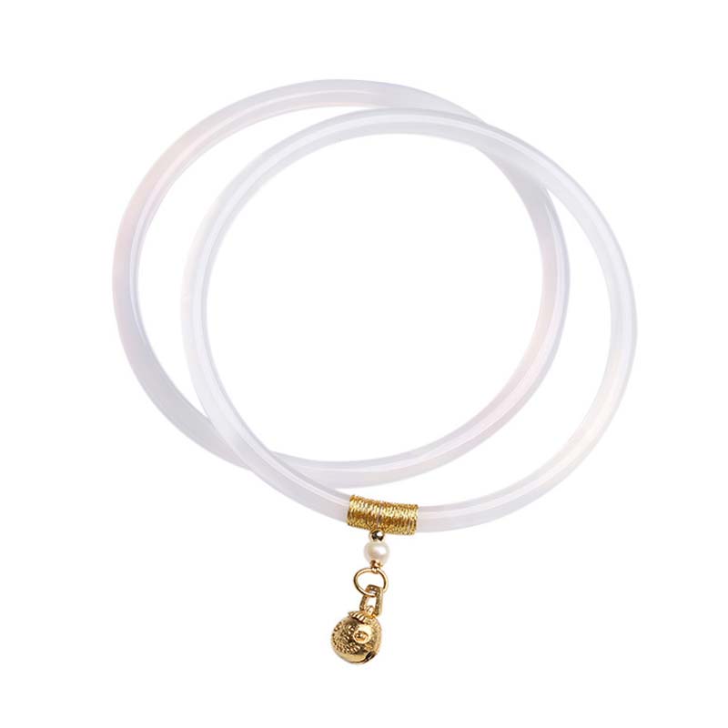 Wear FengShui Natural Cyan White Jade Success Bracelet