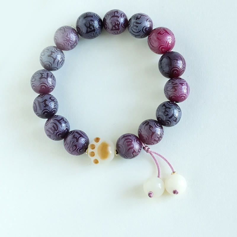 Wear FengShui Bodhi Seed Om Mani Padme Hum Carved Harmony Bracelet