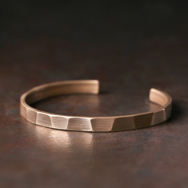 Wear FengShui Vintage Rustic Design Copper Wealth Adjustable Cuff Bracelet