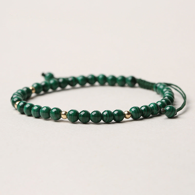 Wear FengShui Natural Malachite Protection Calmness String Bracelet