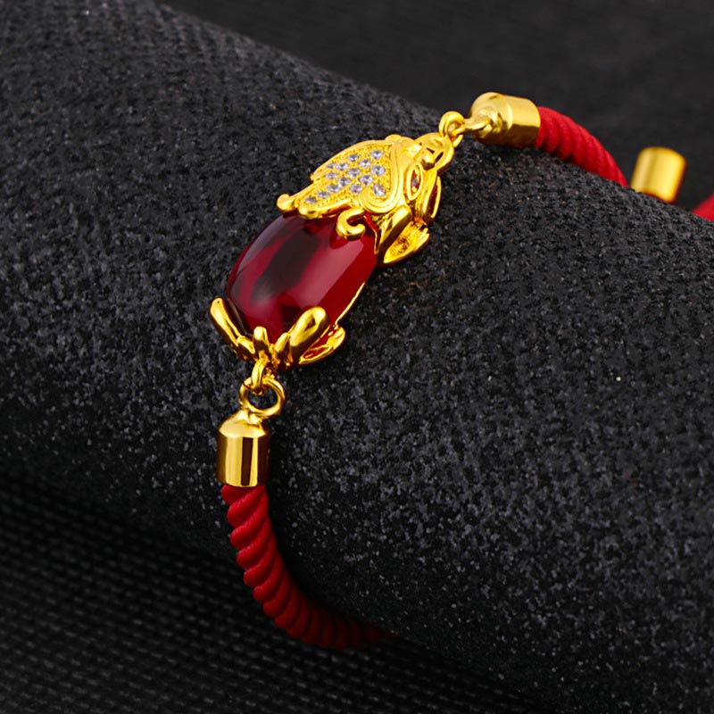 Wear FengShui Wealth Attractor Red Agate Pixiu Red String Bracelet
