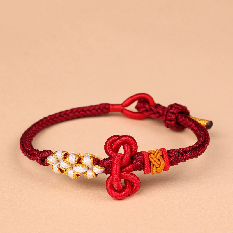 Wear FengShui Handmade Wenchang Knot Luck Strength Braided Rope Bracelet