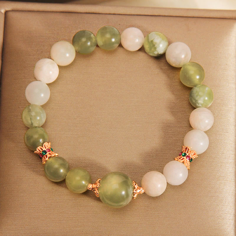 Wear FengShui Green Grape Color Jade Abundance Bracelet