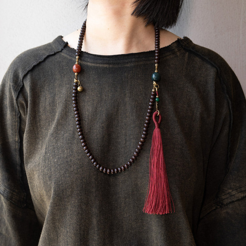 Wear FengShui 108 Mala Beads Natural Tibet Purple Bodhi Seed Auspiciousness Bracelet